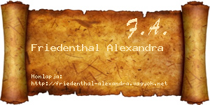 Friedenthal Alexandra névjegykártya
